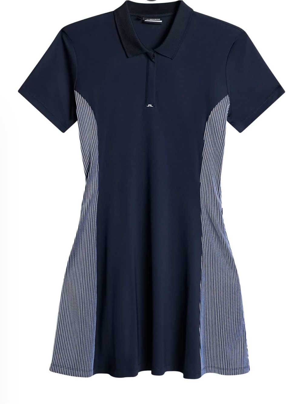 J.Lindeberg Navy Dress with Pinstripe Side Panels